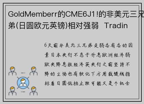 GoldMemberr的CME6J1!的非美元三兄弟(日圆欧元英镑)相对强弱  Tradin