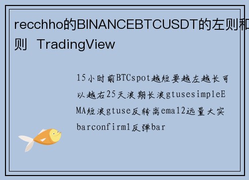 recchho的BINANCEBTCUSDT的左则和右则  TradingView